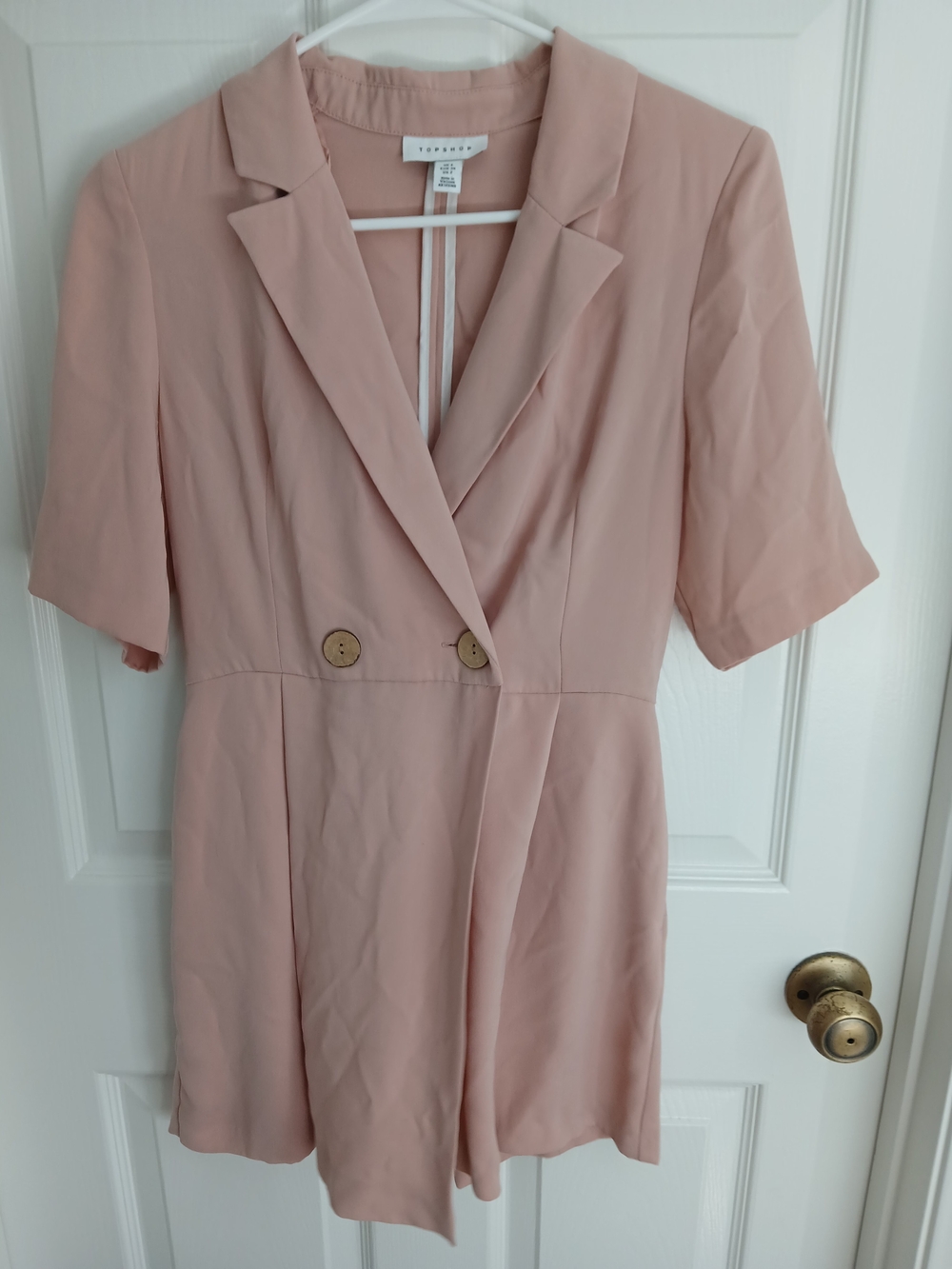 Nordstrom Topshop Blush Pink Double-Breasted Romper